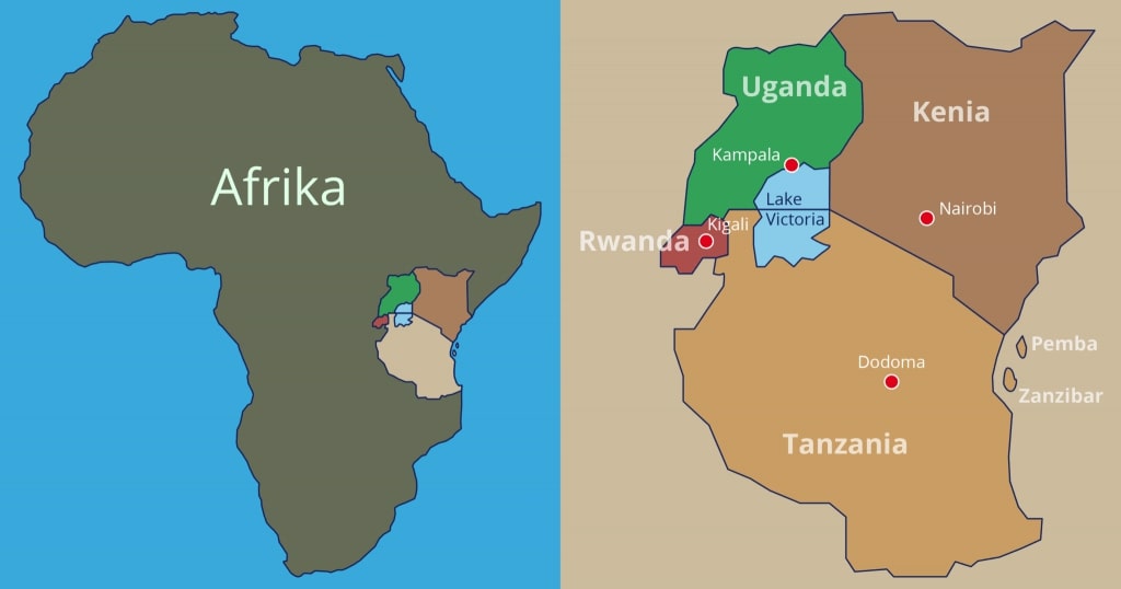 Landkarte von Uganda